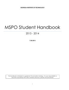 MSPO Student Handbook - School of Applied Physiology