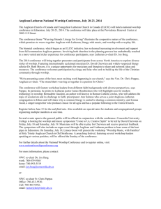 2014NWCPressRelease - The Anglican Diocese of Edmonton