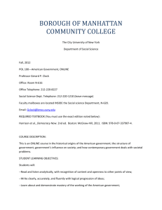 Sample Syllabus - Borough of Manhattan Community College