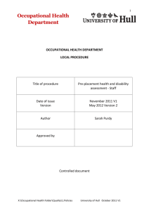 Pre-placement assessment procedure