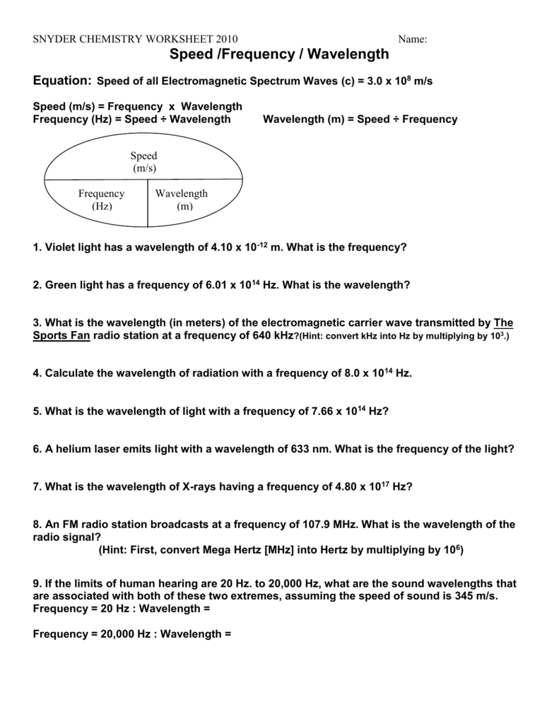 Determining Speed Velocity Worksheet Answers