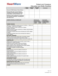 Patient Education and Skills Checklist