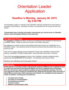 OR 2015 Leader Application - University of Detroit Mercy