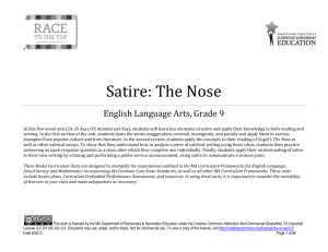 ELA Grade 9 Satire: The Nose - Model Curriculum Unit