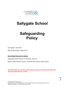 The Sallygate School Safeguarding Policy