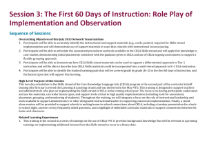 Session 3, The First 60 Days of Instruction – Role Play