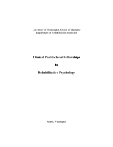 The clinical postdoctoral fellowships in rehabilitation psychology at