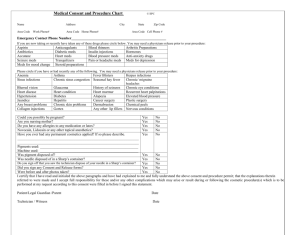 Medical Consent and Procedure Form