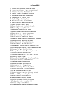 Colleges 2012 - Trinity High School