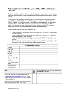 TMP Authorisation Checklist for Authorised Bodies
