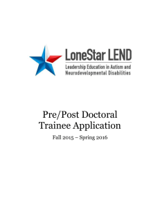 Pre / Post Doctoral Trainee Application Questions