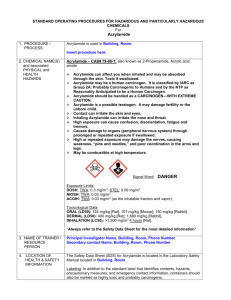 Acrylamide - WSU Environmental Health & Safety