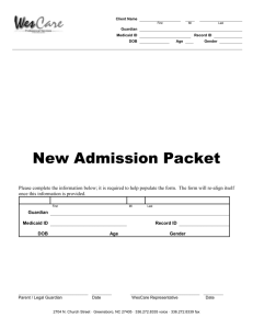 New Admission Packet - WesCare Professional Services
