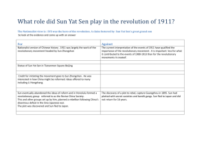 What role did Sun Yat Sen play in the revolution of 1911
