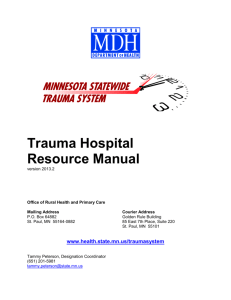 Trauma Hospital Resource Manual - Minnesota Department of Health