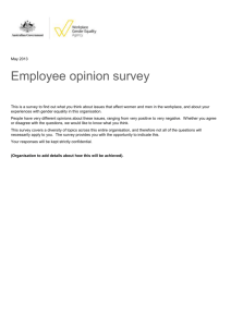 Employee opinion survey - The Workplace Gender Equality Agency