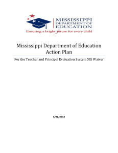 Mississippi Department of Education Action Plan