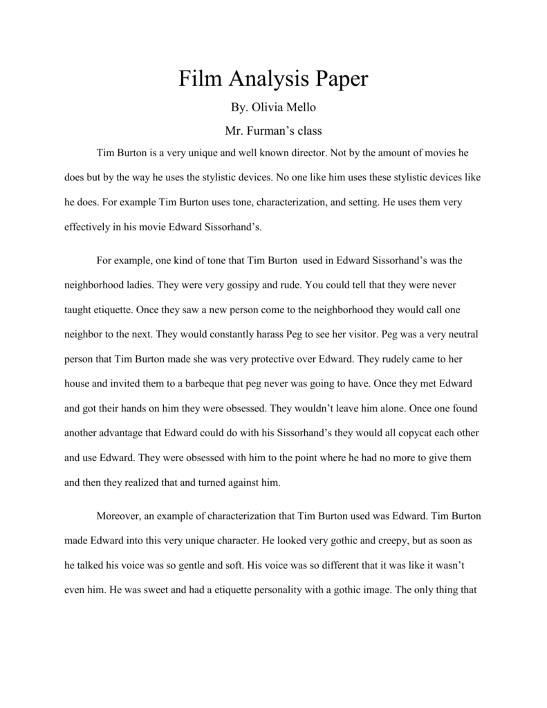 analytical film essay example