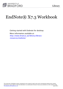 EndNote X7.3 workbook