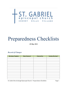Preparedness Checklist