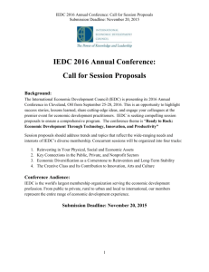 August 31 – November 20, 2015 IEDC accepting session proposals