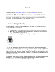 A Taxonomy of Computer Security