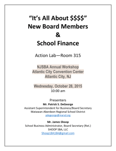 NJSBA New Board Members Finance October 28 2015
