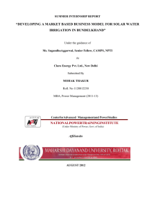 summer internship report - National Power Training Institute (NPTI)