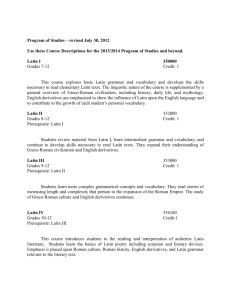 Program of Studies – revised July 30, 2012