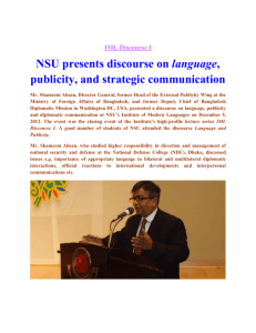 Discourse on language, publicity, and strategic communication