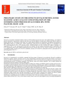prelimary study on the effects of palm methyl ester sulfonic acid