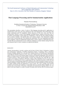 Thai Language Processing and Its Summarization Applications