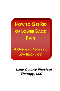 Lower Back Pain - Lake County Physical Therapy LLC