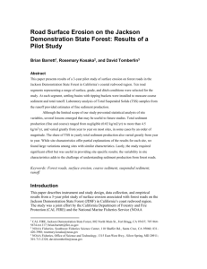 Road Surface Erosion on the Jackson Demonstration State Forest