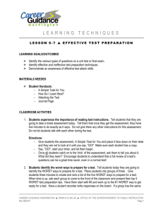 Effective Test Preparation - Office of Superintendent of Public