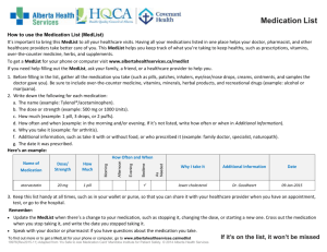 Medication List - Alberta Health Services