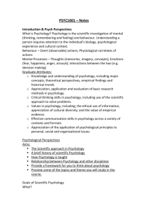 Psychological Perspectives Aims: The Scientific - Course