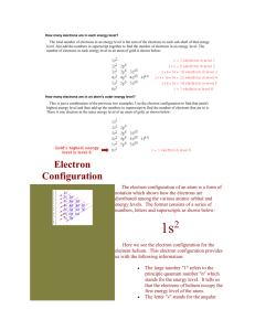 How many electrons are in each energy level