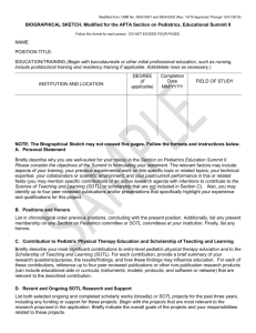 BIOGRAPHICAL SKETCH, Modified for the APTA Section on