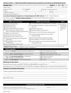 Stanislaus Child 6 * 17 Behavioral Health Screening Form for