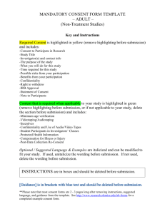 Adult Research Consent Form Template