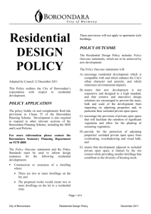 Council`s Residential Design Policy