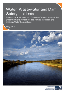 Water, wastewater and dam safety incidents