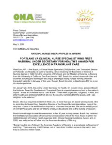 Press Release - Oregon Nurses Association