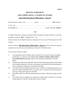Deed of Agreement - Higher Education Commission