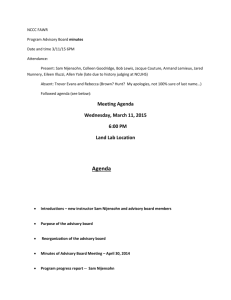 Meeting Agenda Wednesday, March 11, 2015 6:00 PM Land Lab