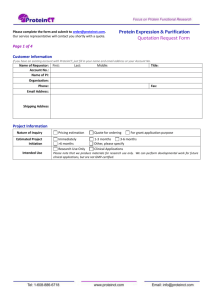 Protein Expression and Purification Service Quotation