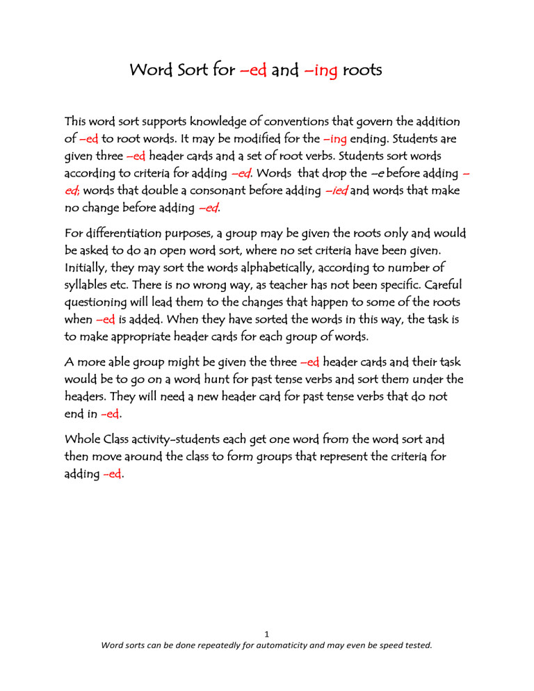 Word Sort