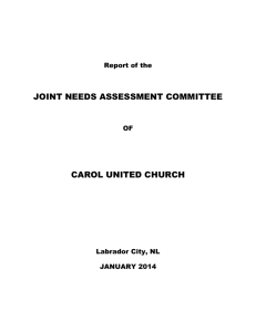 Report of the Joint Needs Assessment Committee Carol United