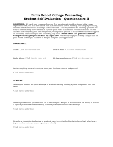 Student Self Evaluation - Questionnaire II